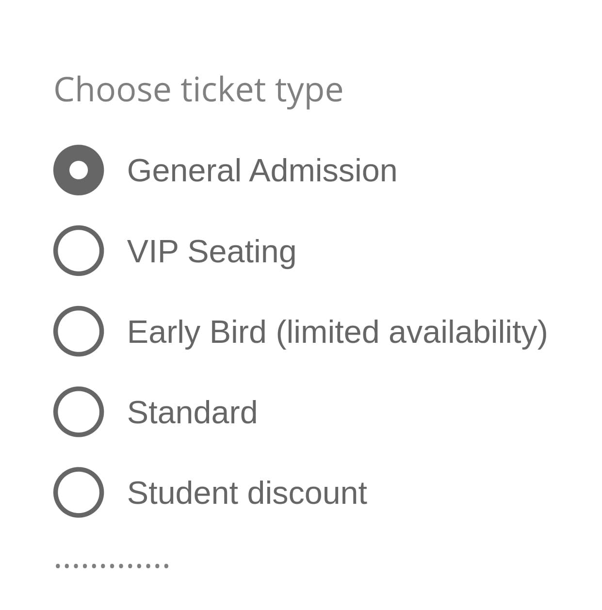 Don't use radio with long options.